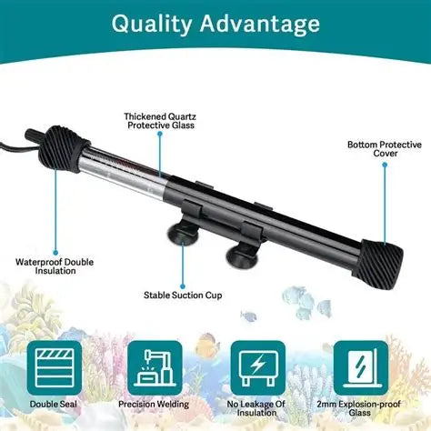 Hygger Aquarium Heater, HG998 - HG998-50W (for 15 Gallon)