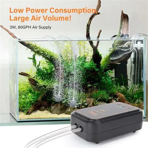 Hygger NEV Rechargeable Air Pump, HG087 - 1.5W for tanks up to 33 Gal.