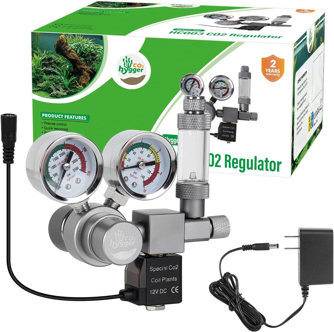 Hygger Co2 Regulator Dual Gauge, HC003