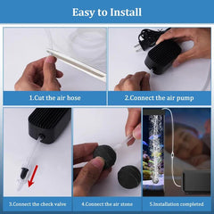 Hygger Sapphire Aquarium Air Pump, HG037 - 6W Set for 70-100 Gal.