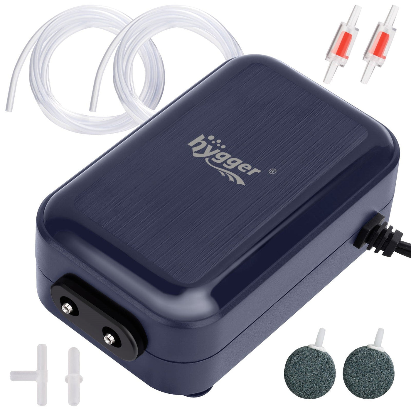 Hygger Sapphire Aquarium Air Pump, HG037 - 6W Set for 70-100 Gal.
