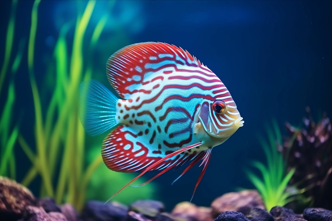 Red Turquoise Discus